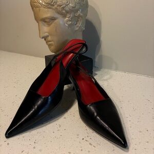 SHEIN Black and Red Pointed Heels
